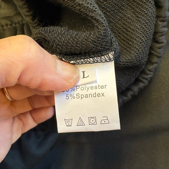 NWT MEL Women's mock-neck Black high leg wide leg Sweatsuit Set women's Large - Picture 3 of 15